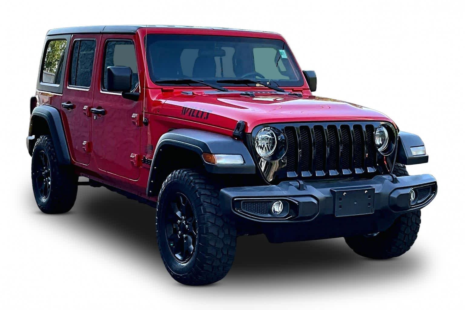 Used 2022 Firecracker Red Clearcoat Jeep Unlimited Willys Sport image 3