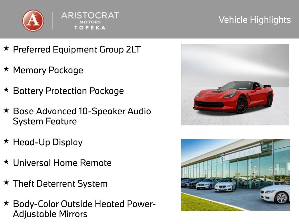 Used 2016 Chevrolet Corvette 2LT with VIN 1G1YD2D7XG5103412 for sale in Kansas City