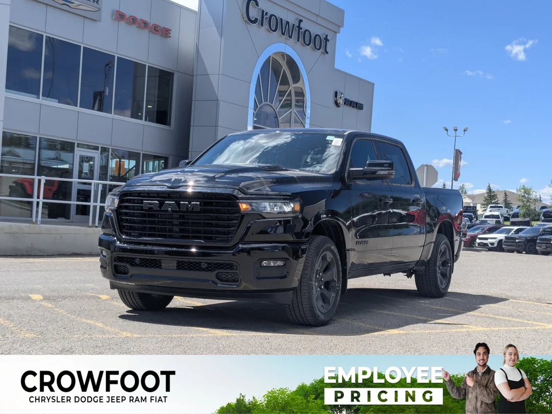 New 2026 Black RAM Sport - - 3.0L Hurricane Twin Turbo - Pano Sunroof - Sport Perf Hood - Trailer Brake & More! image 1