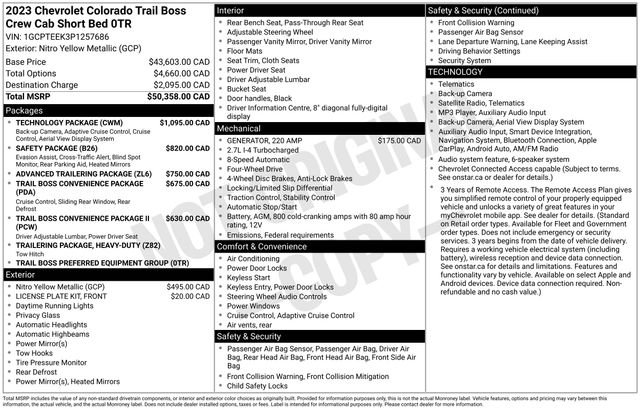 Used 2023 Yellow Chevrolet Trail Boss image 27