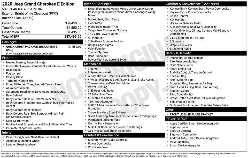 Used 2020 Bright White Clearcoat Jeep Laredo image 43