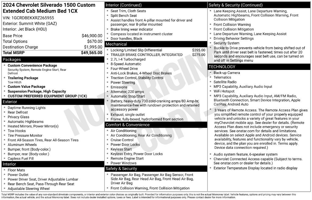 Used 2024 White Chevrolet Custom image 37