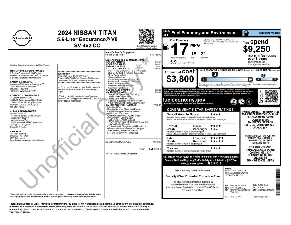 Used 2024 Black Nissan SV image 7