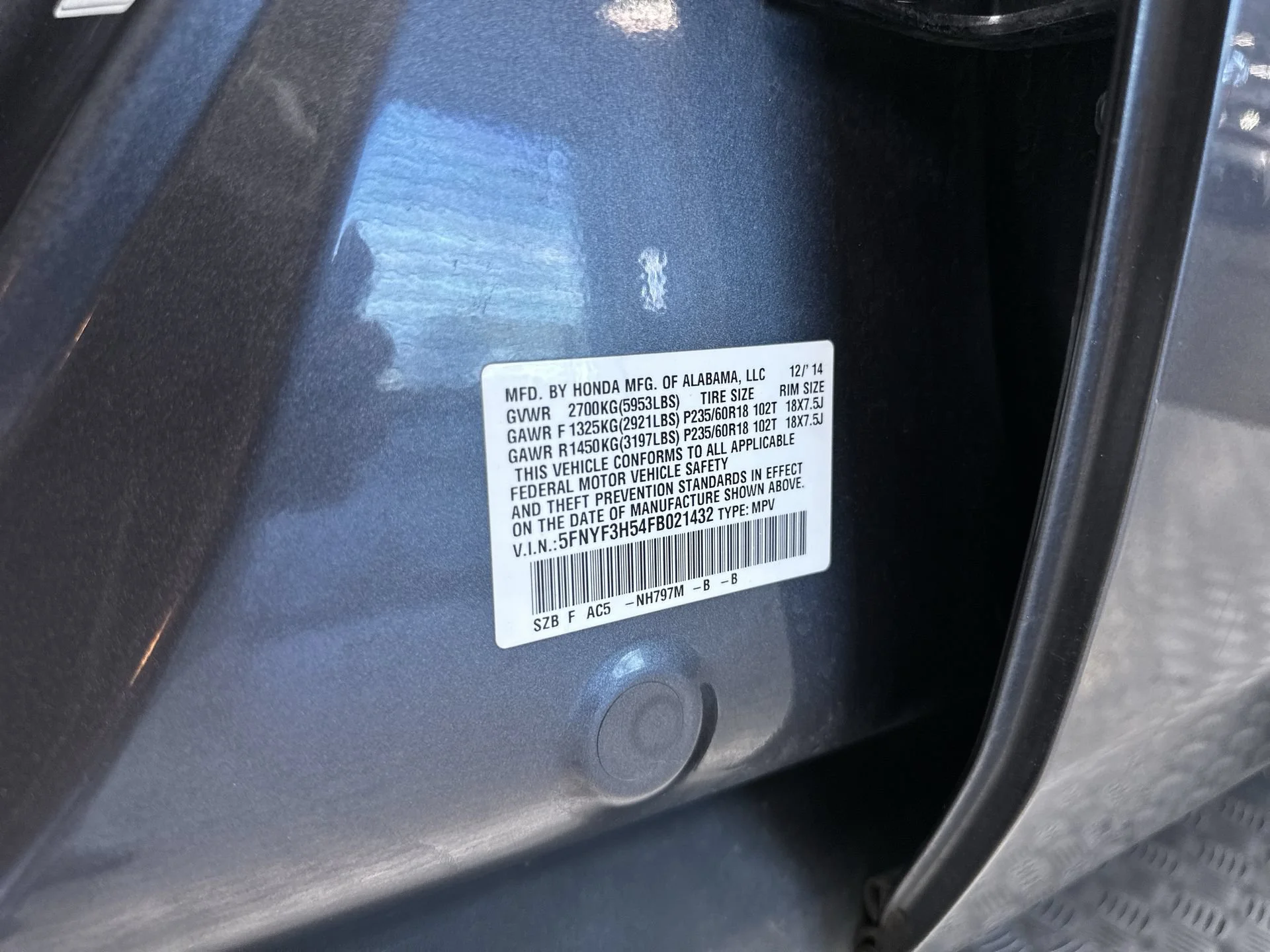 Used 2015 Modern Steel Metallic Honda EX-L image 13