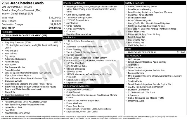 New 2026 Gray Jeep Laredo image 50