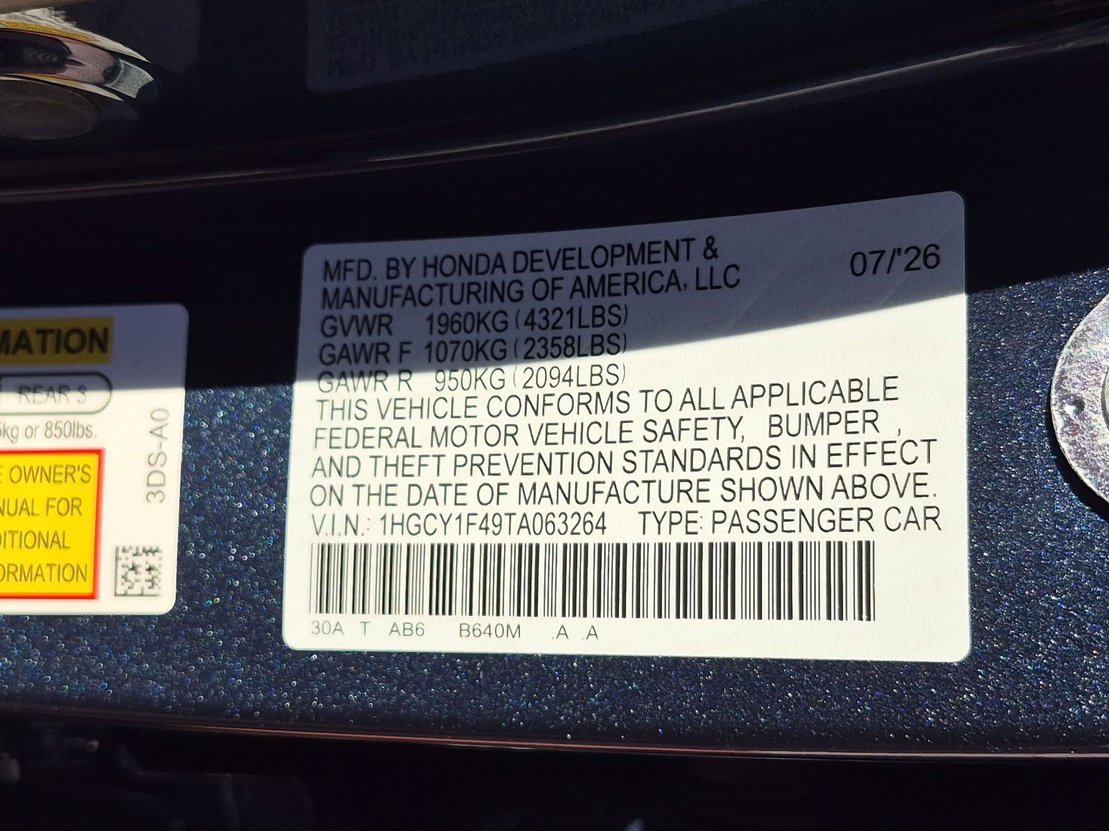 New 2026 Canyon River Blue Metallic Honda SE image 26