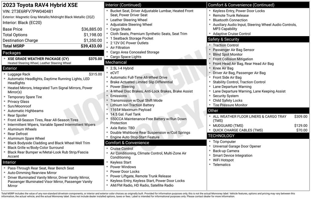 Used 2023 Midnight Black Metallic Toyota XSE image 7