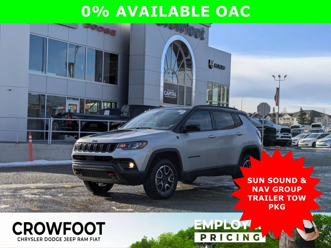 New 2026 Silver Jeep Trailhawk - - 4x4 - Sun Sound & Nav Group - Pano Roof - Alpine Speakers & More! image 1