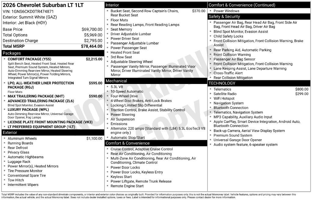 2026 Chevrolet Suburban LT - Photo 49