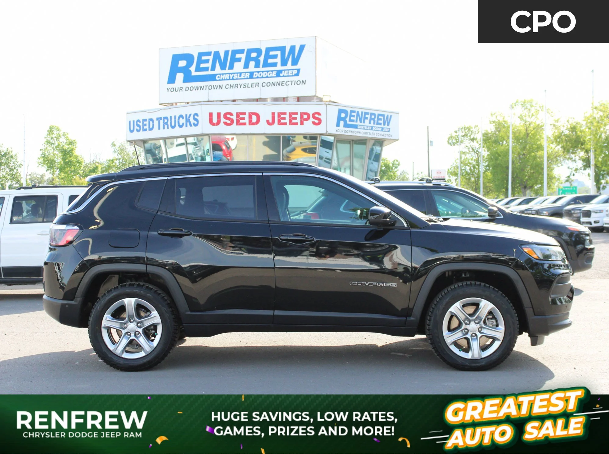 Certified Used 2023 Black Jeep North* 4x4, Heated Seats, Adaptive Cruise, Apple CarPlay, 360 View Camera image 1