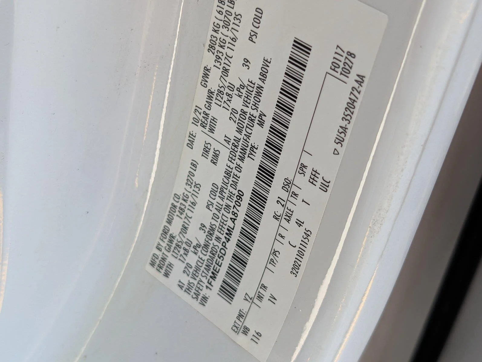 Used 2021 Oxford White Ford Badlands Advanced image 40