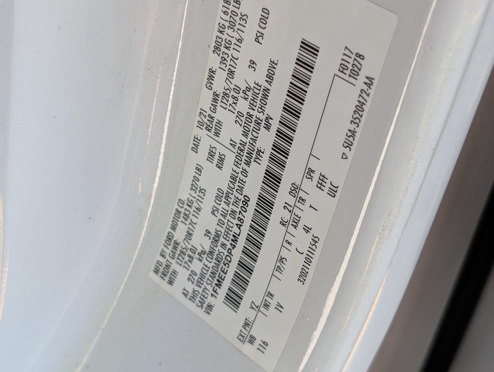 Used 2021 Oxford White Ford Badlands Advanced image 40