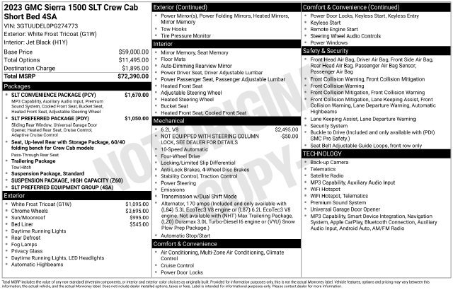 Used 2023 White GMC SLT image 21