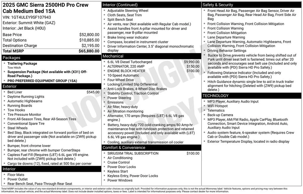 Used 2025 White GMC Pro image 6