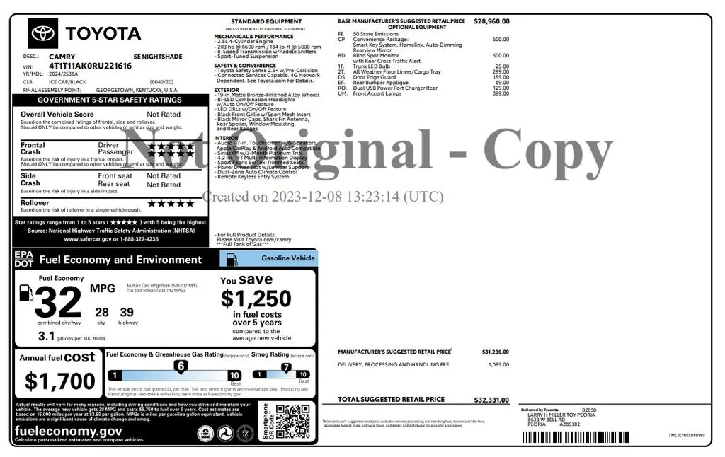 Certified Used 2024 White Toyota SE Nightshade image 2