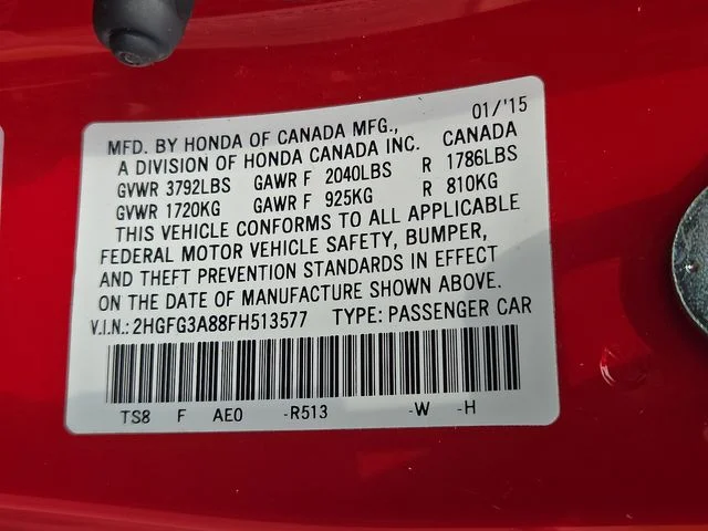 Used 2015 Red Honda EX image 28