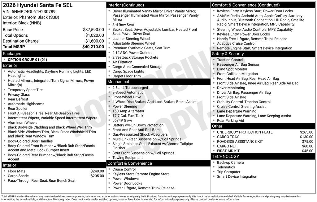 New 2026 Black Hyundai SEL FWD image 23