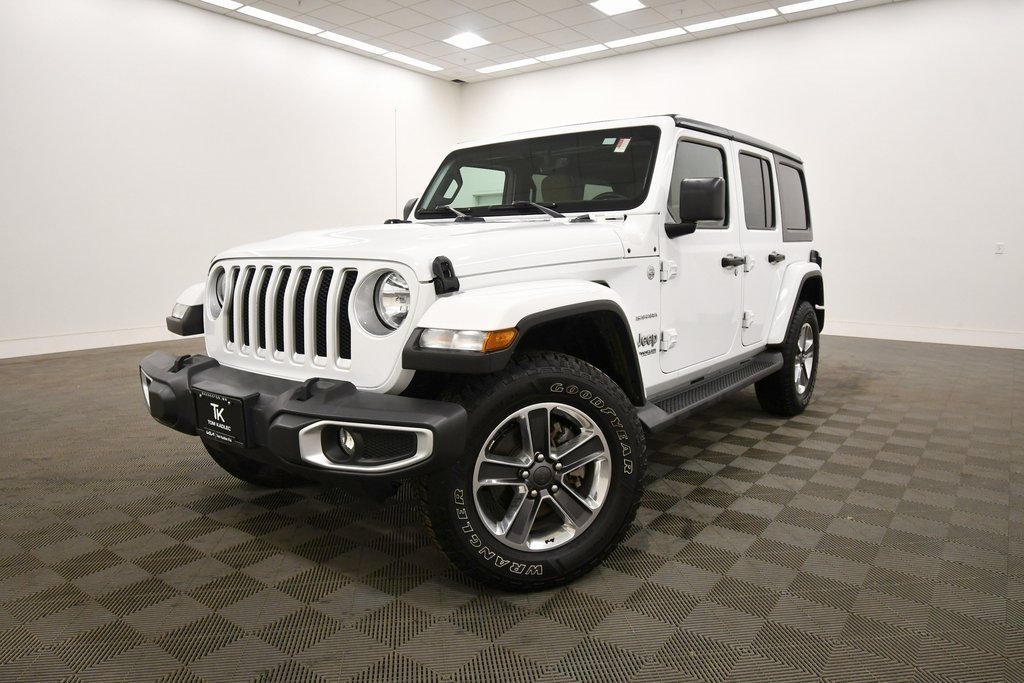 Used 2021 Jeep Wrangler Unlimited Sahara with VIN 1C4HJXEG1MW652966 for sale in Rochester, Minnesota