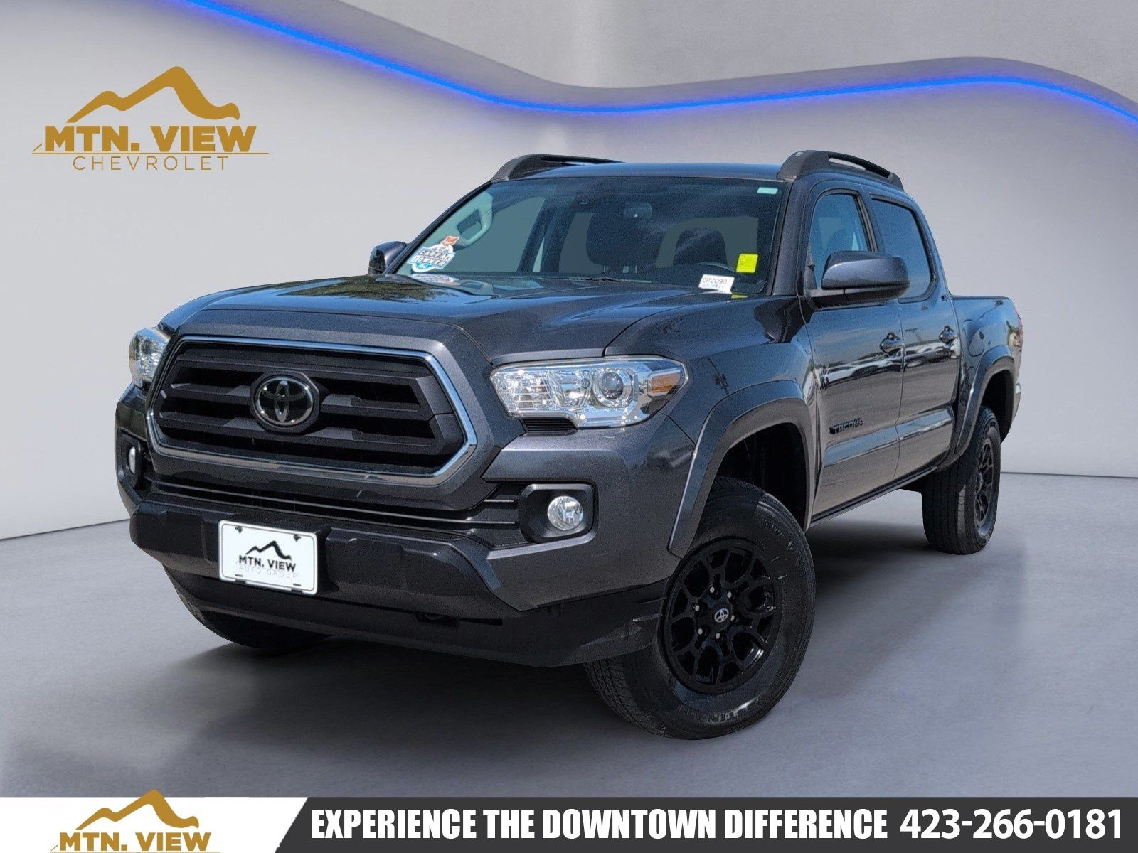 Gray 2021 Toyota Tacoma SR5 V6 Double Cab 4WD Pickup Truck Four-Wheel Drive