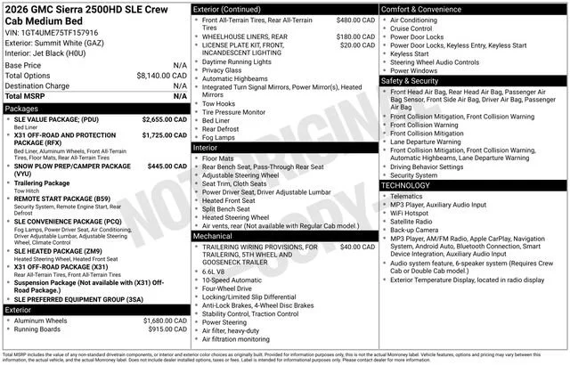 2026 GMC Sierra 2500 HD SLE