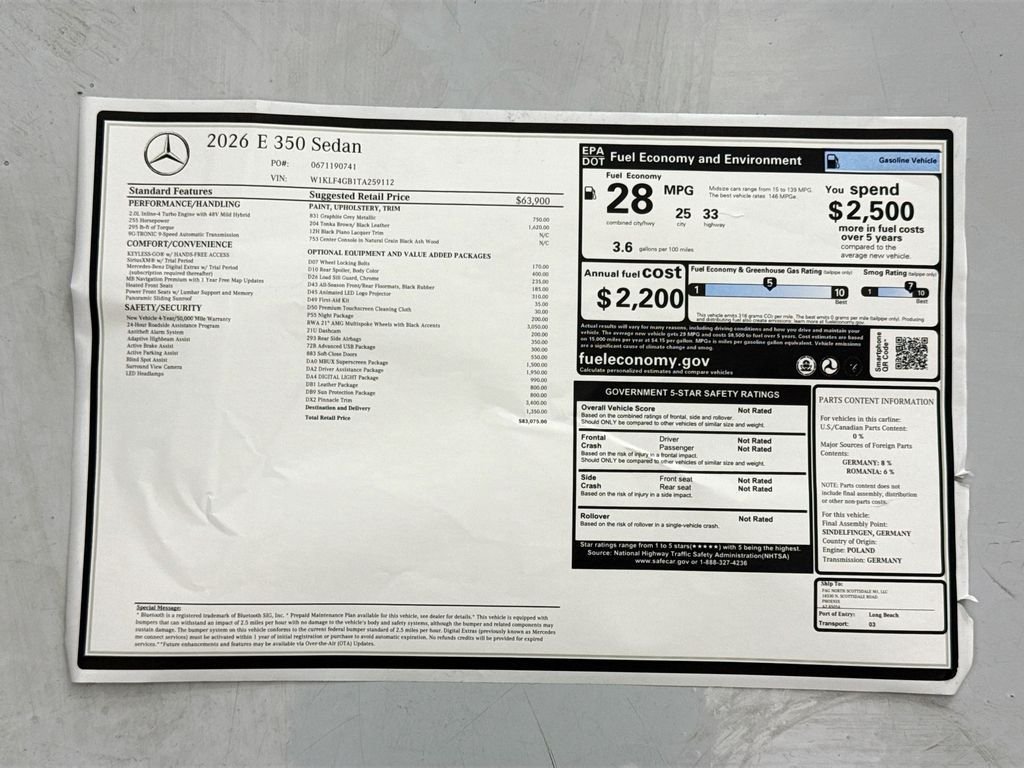 New 2026 Graphite Grey Metallic Mercedes-Benz E 350 image 9