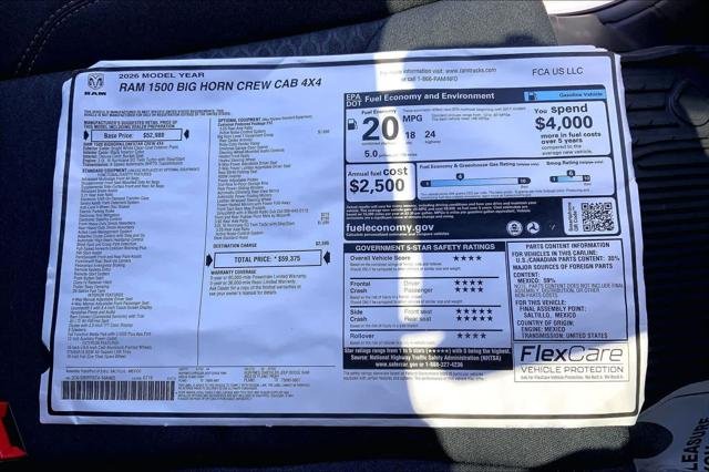 New 2026 Bright White Clear-Coat Exterior Paint RAM BIG HORN image 19