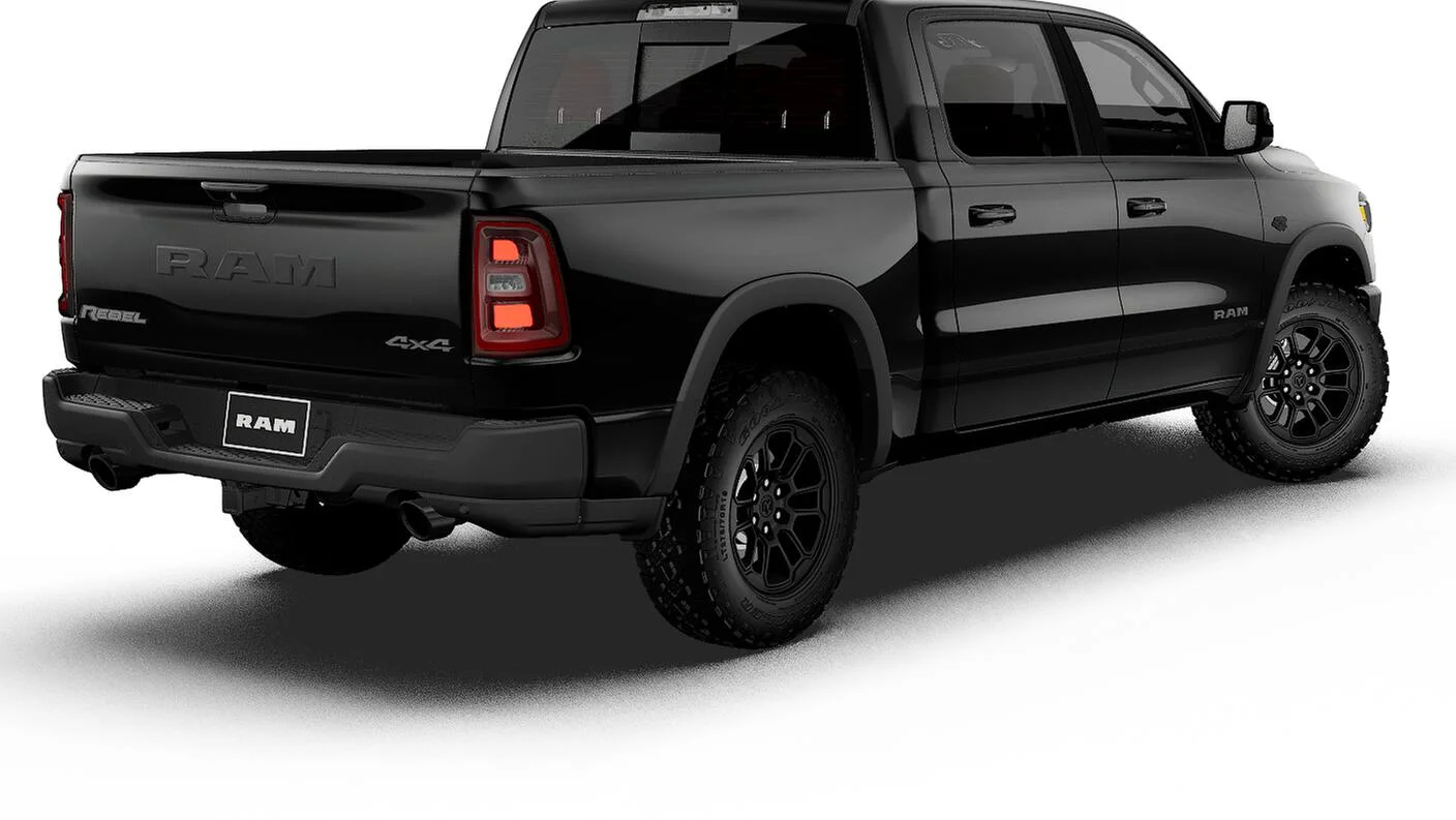 New 2027 Diamond Black Crystal Pearl-Coat Exterior Paint RAM Rebel image 2