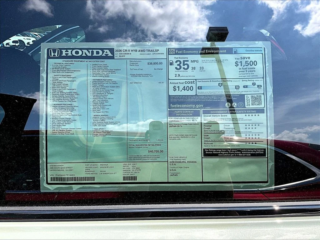 New 2026 Ash Green Metallic Honda AWD TrailSport Hybrid image 30