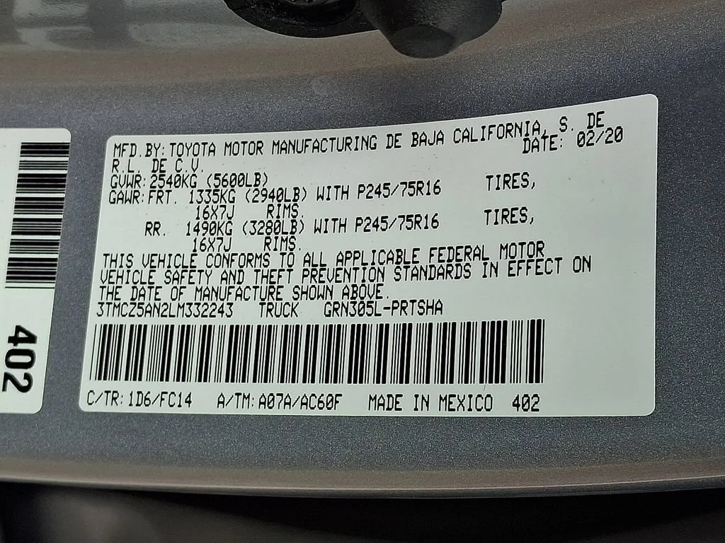 Used 2020 Silver Sky Metallic Toyota SR5 image 28