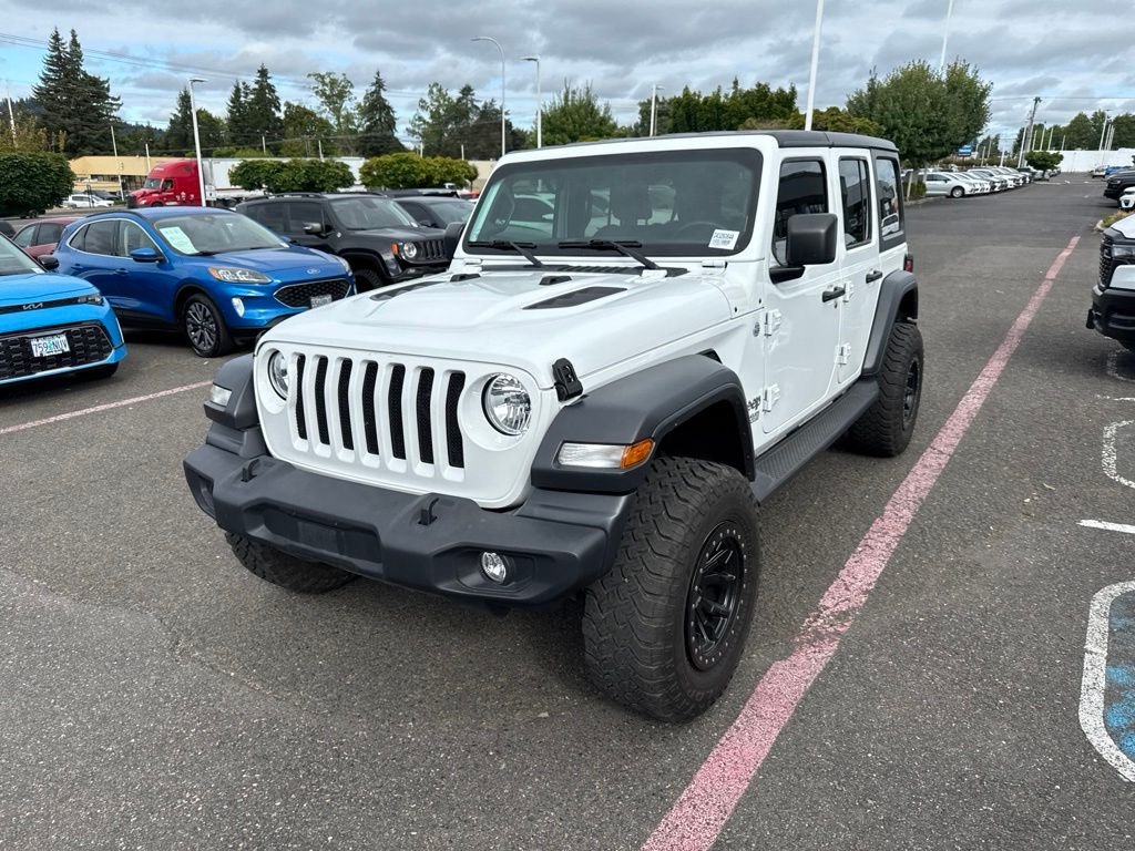 Used 2020 Bright White Clearcoat Jeep Unlimited Sport S image 2