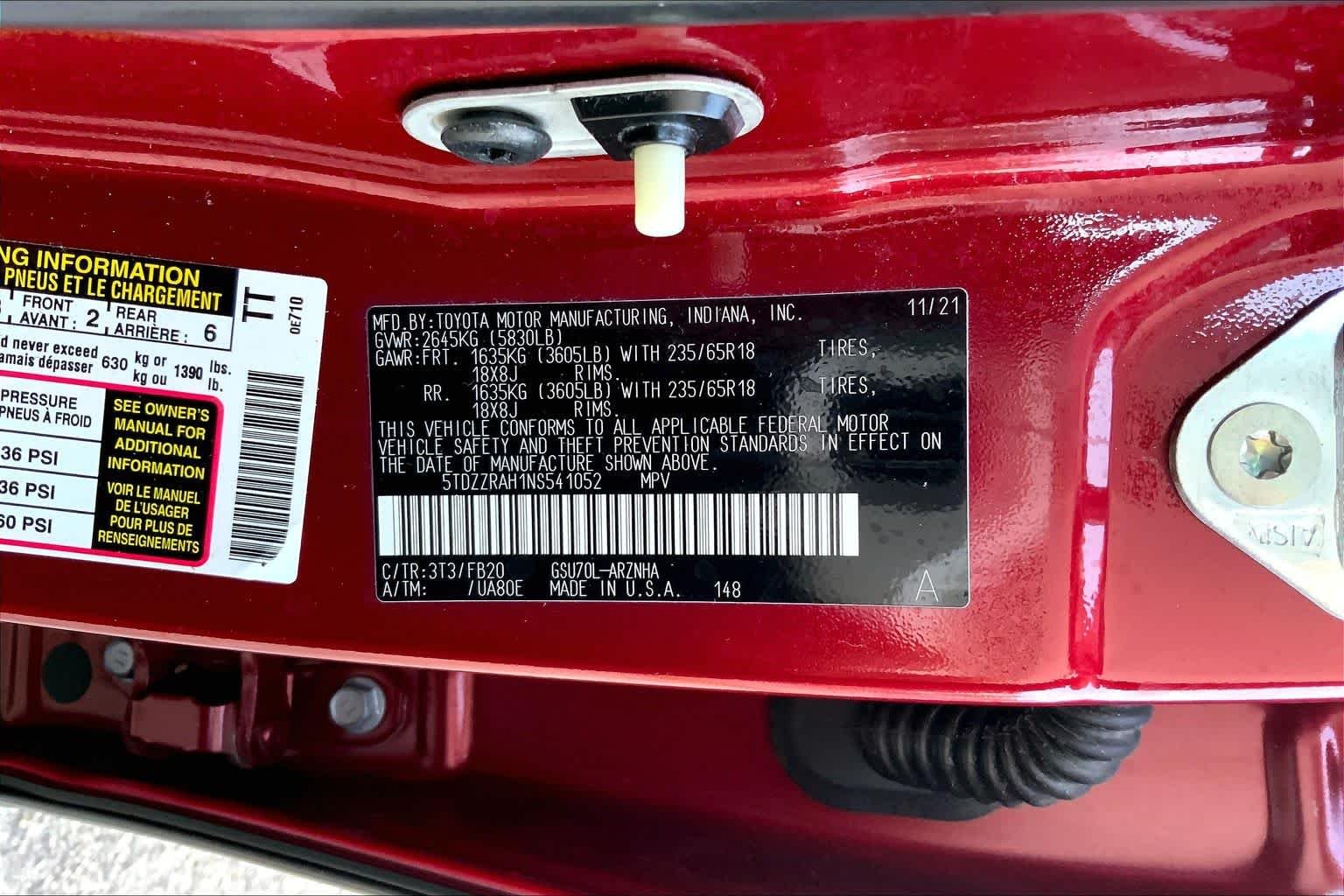 Used 2022 Ruby Flare Pearl Toyota LE image 36