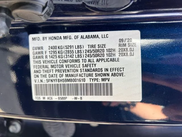 Used 2021 Obsidian Blue Pearl Honda EX-L image 17