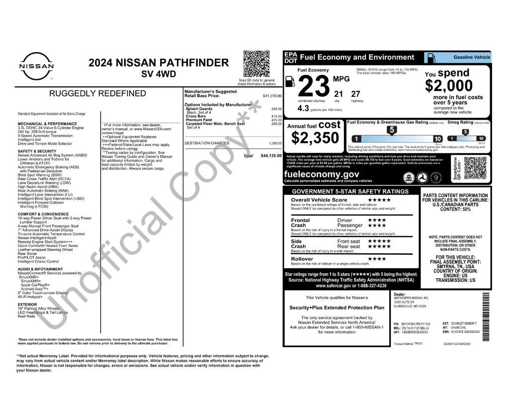 Used 2024 Red Nissan SV image 17