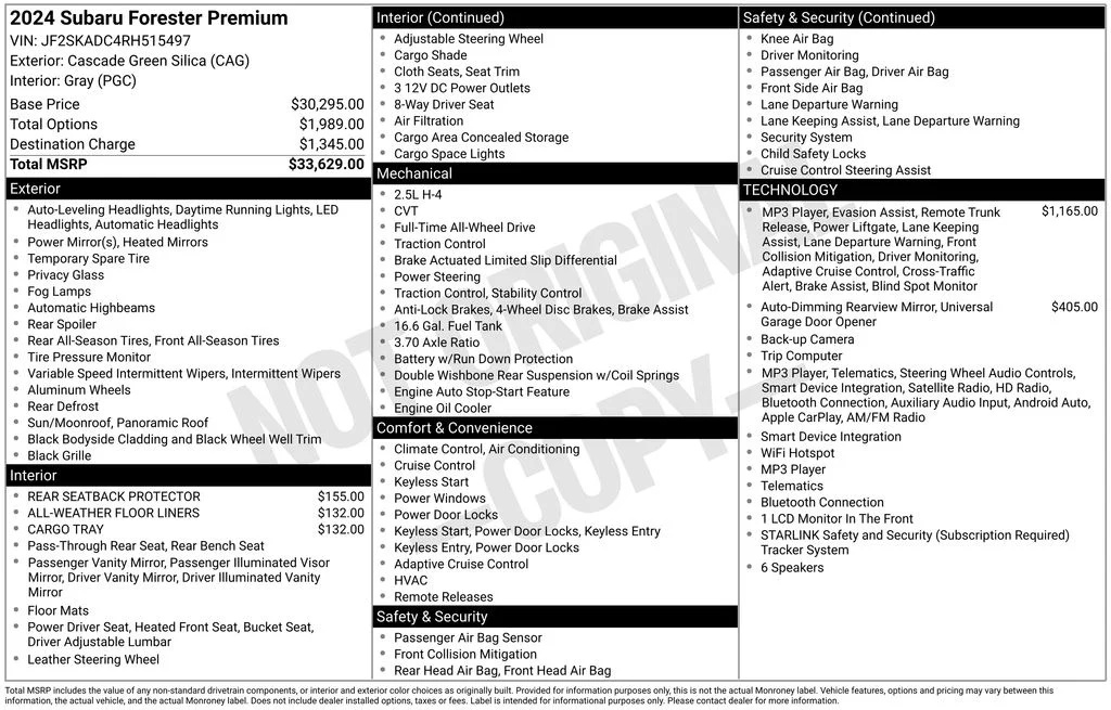 Certified Used 2024 Green Subaru Premium image 44