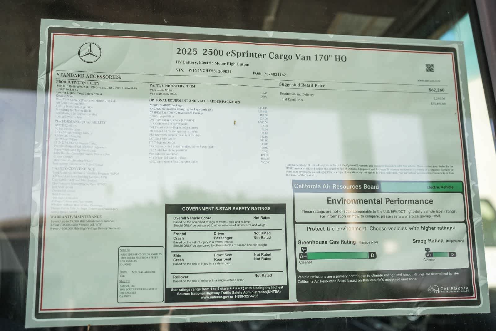 New 2025 Arctic+White Mercedes-Benz Cargo 170WB High Roof 113kW Battery RWD HO Motor image 68