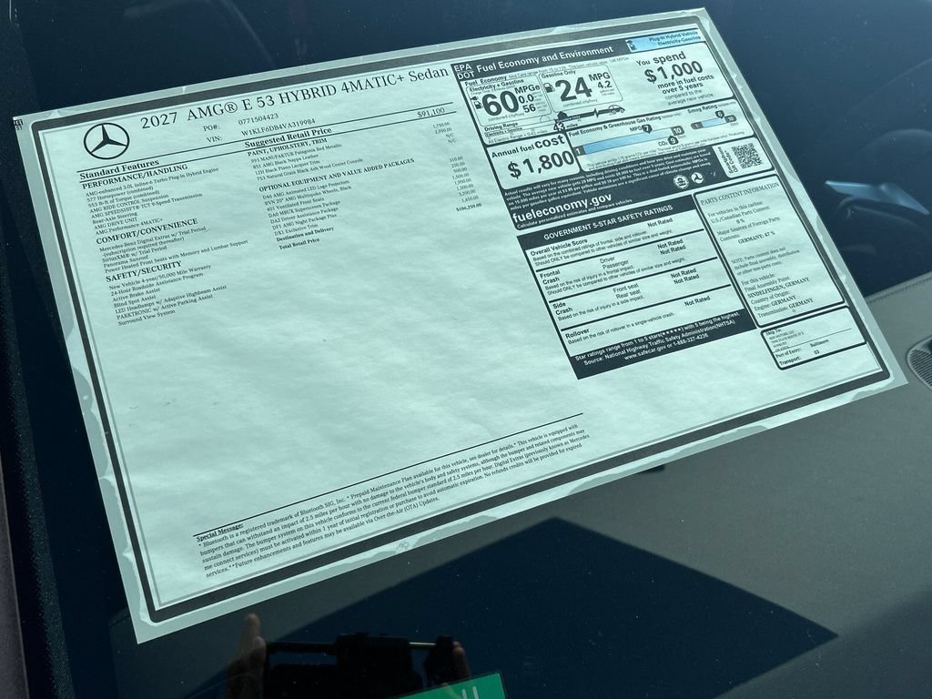 New 2027 MANUFAKTUR Patagonia Red Metallic Mercedes-Benz AMG® E 53 Hybrid Sedan image 76