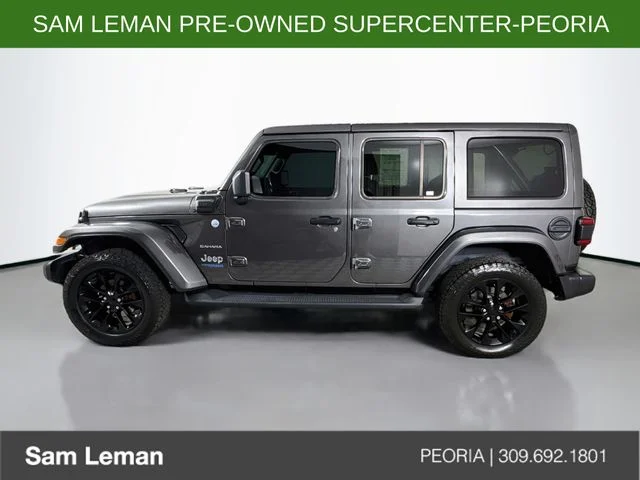 Used 2021 Gray Jeep Unlimited Sahara 4xe image 4