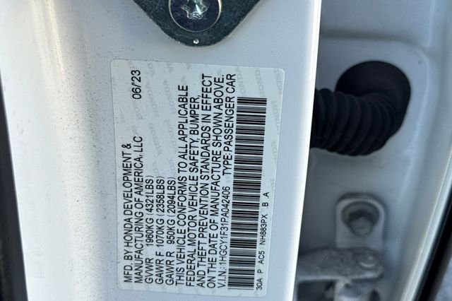 Certified Used 2023 Platinum White Pearl Honda EX image 32