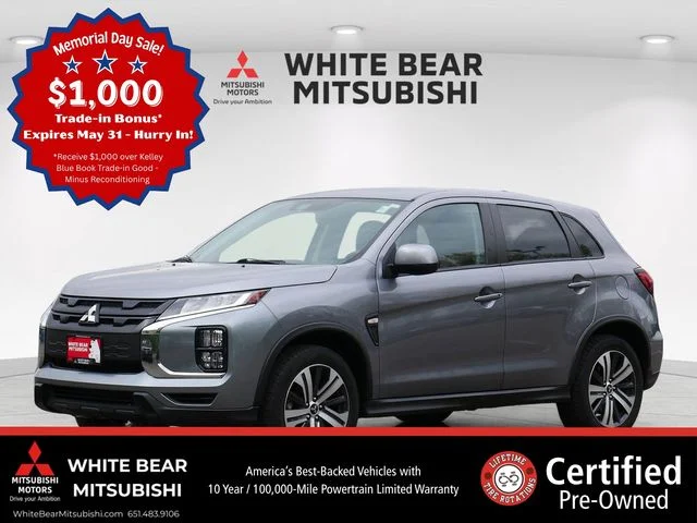 Certified 2023 Mitsubishi Outlander Sport ES with VIN JA4ARUAU6PU005462 for sale in White Bear Lake, Minnesota