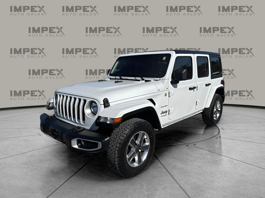 Used 2021 White Jeep Unlimited Sahara image 1