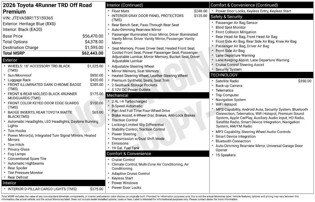 New 2026 Blue Toyota TRD Off-Road Premium image 7
