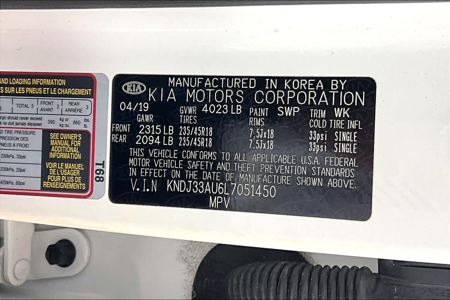 Used 2020 Snow White Pearl Kia EX image 33