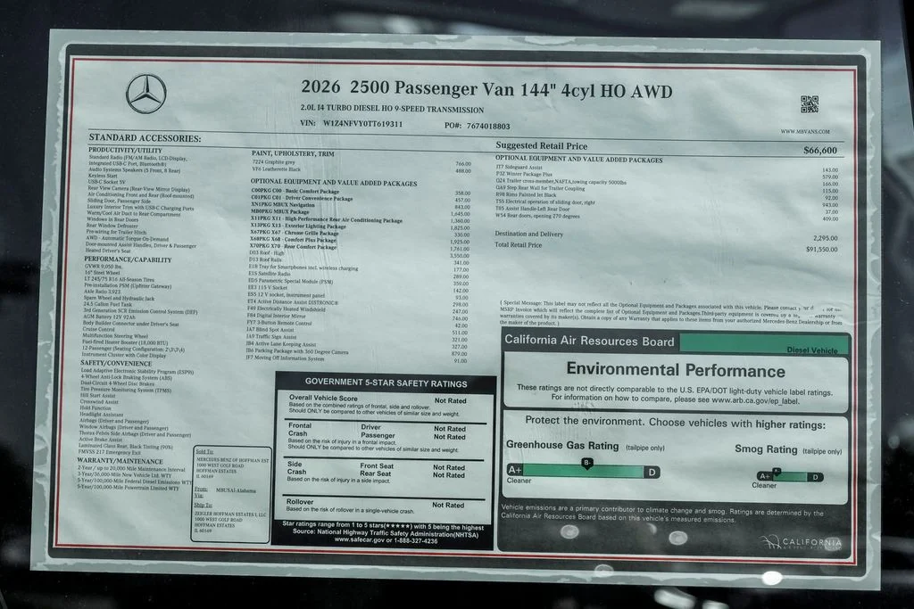 New 2026 Graphite Gray Mercedes-Benz Passenger 144 WB image 25