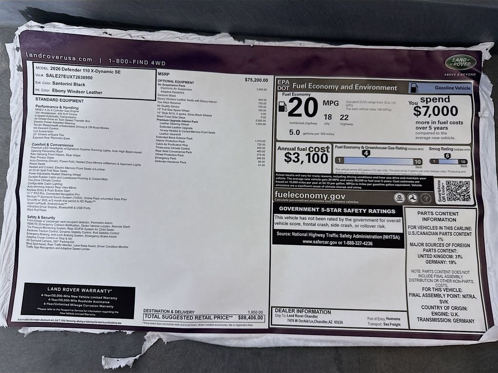 New 2026 Santorini Black Metallic Land Rover X-Dynamic SE image 9