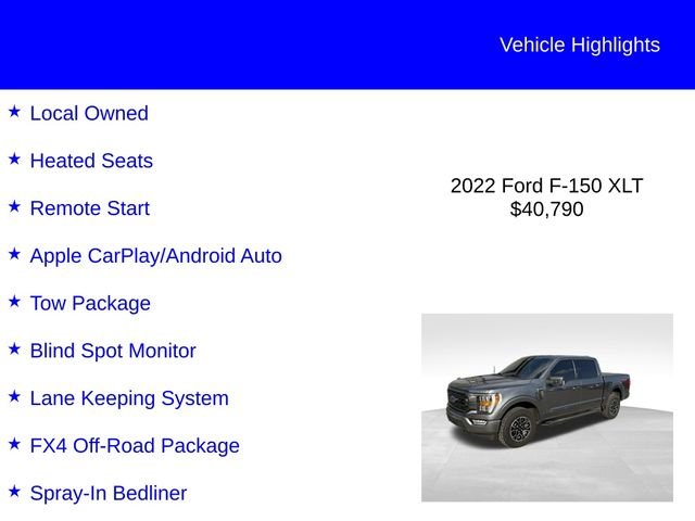 Used 2022 Smoked Quartz Metallic Tinted Clearcoat Ford XLT image 2