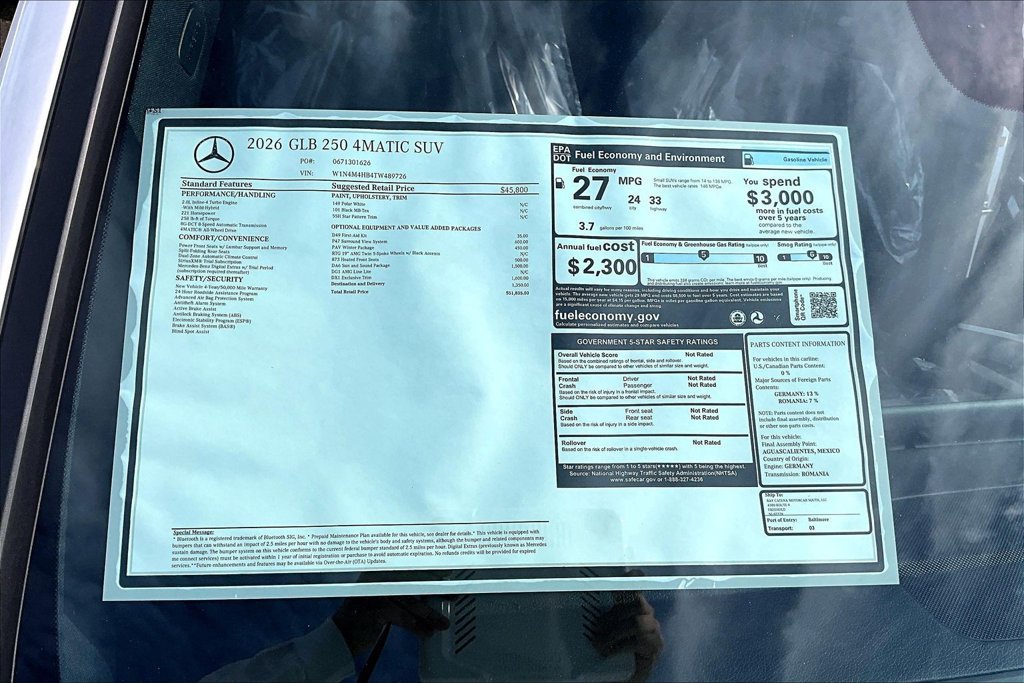 New 2026 Polar White Mercedes-Benz GLB 250 image 13