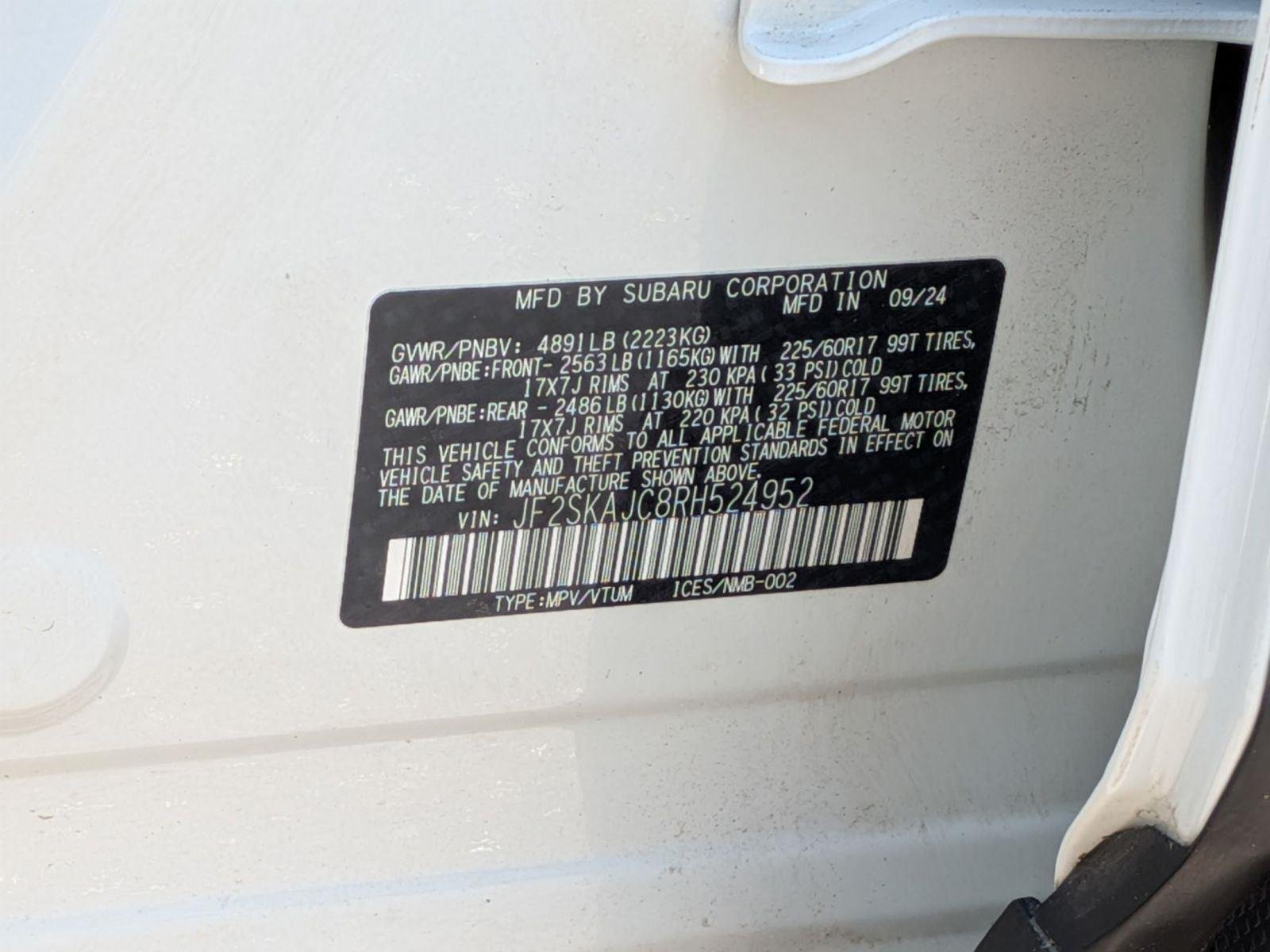 Certified Used 2024 Crystal White Pearl Subaru Wilderness image 40