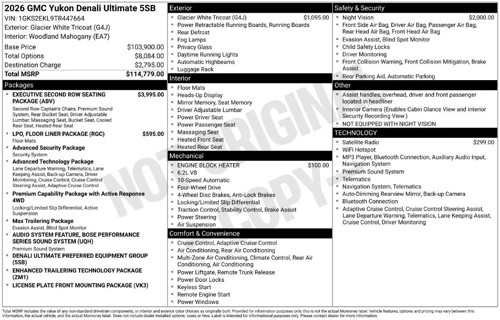 New 2026 GMC Yukon Denali Ultimate, photo 62