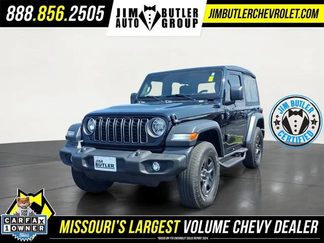 Used 2025 Black Jeep 2-Door Sport 4x4 image 1