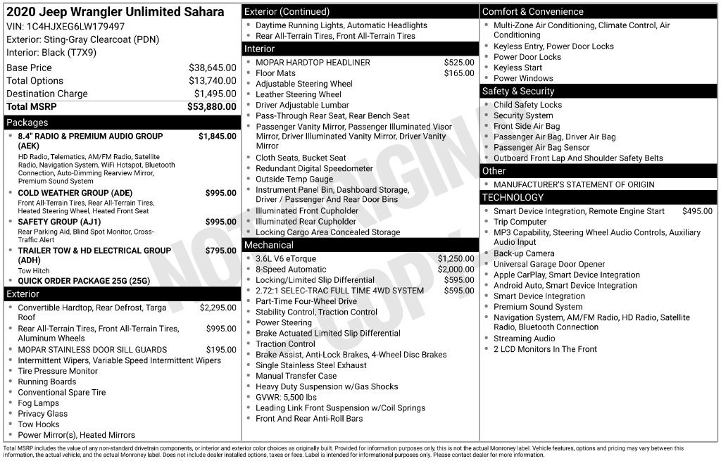 Used 2020 Gray Jeep Unlimited Sahara image 35